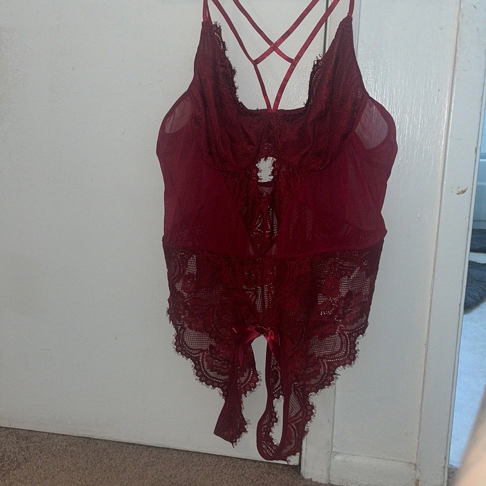 SOLY HUX crotch less red lingerie. Size XXL